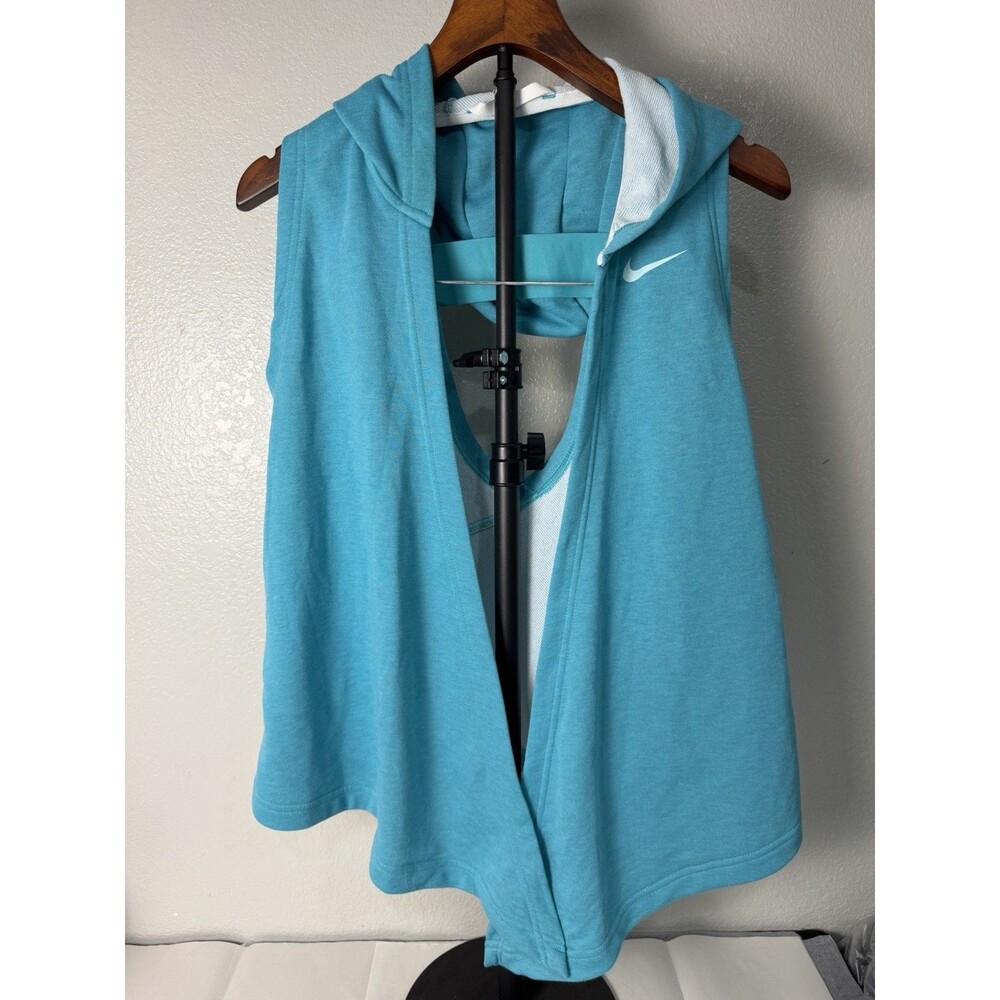 Nike Girls Dri Fit M Youth Wrap Vest Hoodie Training Blue Gym Sports Size M,NWOT